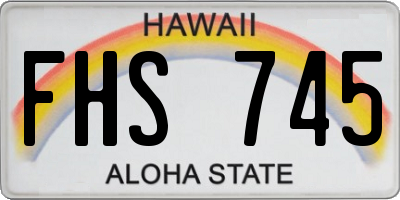 HI license plate FHS745