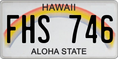 HI license plate FHS746