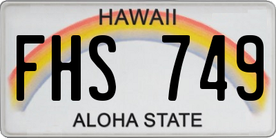 HI license plate FHS749