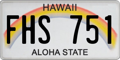 HI license plate FHS751