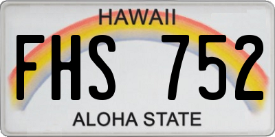 HI license plate FHS752