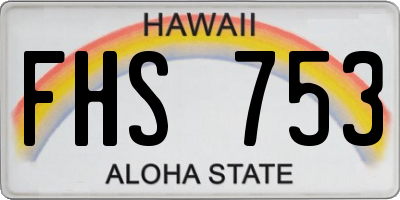 HI license plate FHS753