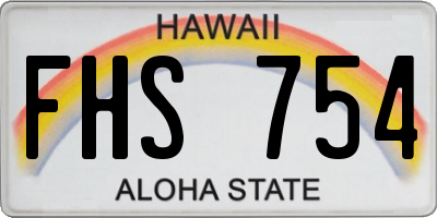 HI license plate FHS754