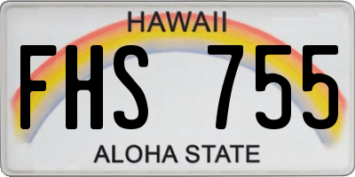 HI license plate FHS755