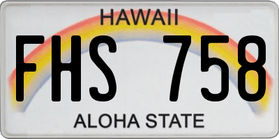 HI license plate FHS758