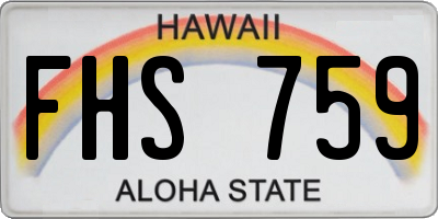 HI license plate FHS759