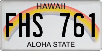 HI license plate FHS761
