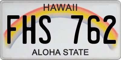 HI license plate FHS762
