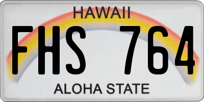 HI license plate FHS764