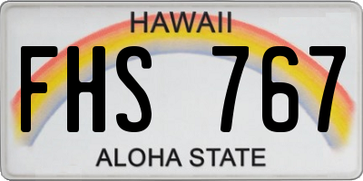 HI license plate FHS767