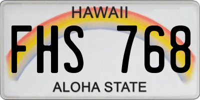 HI license plate FHS768