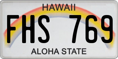 HI license plate FHS769