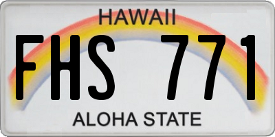 HI license plate FHS771