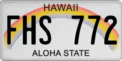 HI license plate FHS772