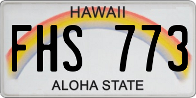 HI license plate FHS773