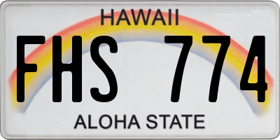 HI license plate FHS774