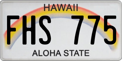 HI license plate FHS775