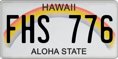 HI license plate FHS776