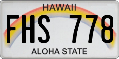 HI license plate FHS778