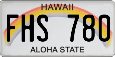 HI license plate FHS780