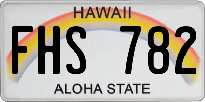 HI license plate FHS782