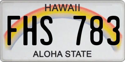 HI license plate FHS783