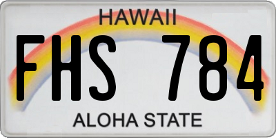HI license plate FHS784