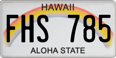 HI license plate FHS785