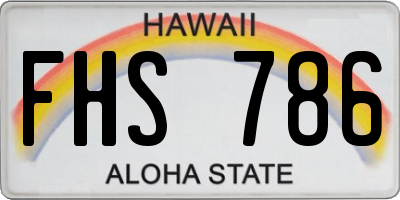 HI license plate FHS786