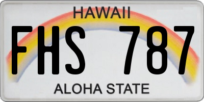 HI license plate FHS787