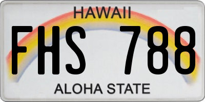 HI license plate FHS788