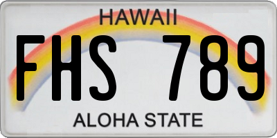 HI license plate FHS789