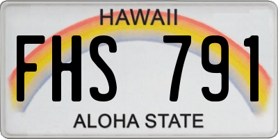 HI license plate FHS791