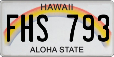 HI license plate FHS793