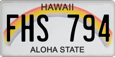 HI license plate FHS794
