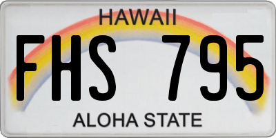 HI license plate FHS795
