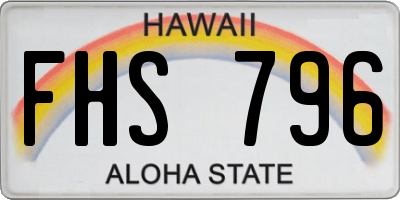 HI license plate FHS796