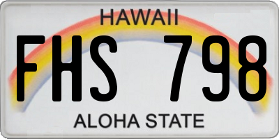 HI license plate FHS798