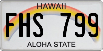 HI license plate FHS799