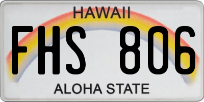 HI license plate FHS806