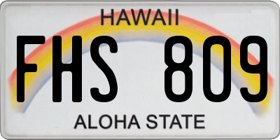 HI license plate FHS809