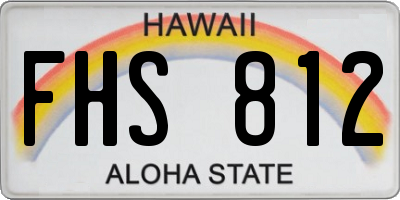 HI license plate FHS812
