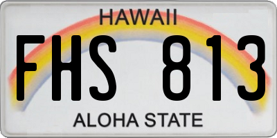 HI license plate FHS813