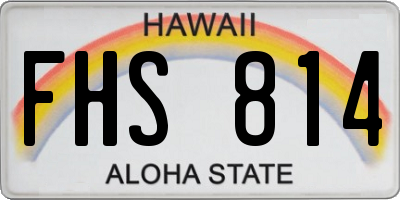 HI license plate FHS814
