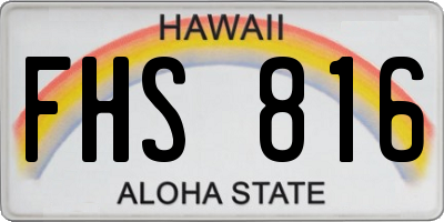 HI license plate FHS816