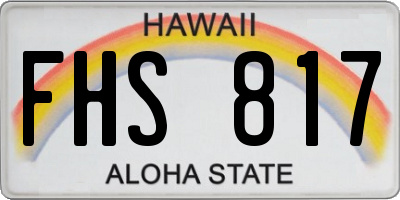 HI license plate FHS817
