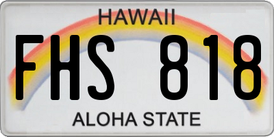 HI license plate FHS818