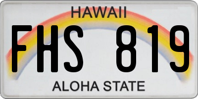HI license plate FHS819