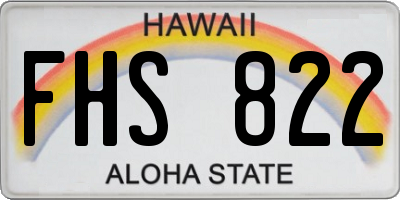 HI license plate FHS822