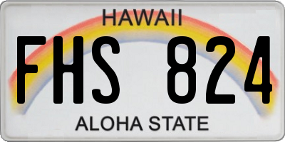 HI license plate FHS824